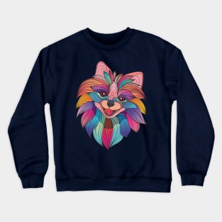 fluffy dog head Crewneck Sweatshirt